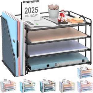 4-stufiger Papier Organizer mit Zeitschriftenhalter, Schreibtisch Organizer und Zubehör, DE - Bild 1 von 12