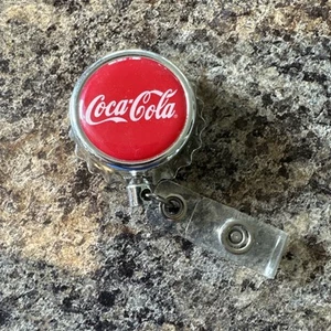 Coke coca cola work Retractable Reel ID Badge Holder nurse dr secretary xray rn - Picture 1 of 4