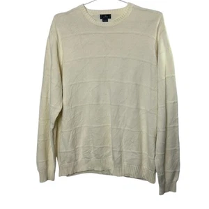Dockers Ivory 100% Cotton Crewneck Long Sleeve Knit Sweater Men's 2XLT - Picture 1 of 5
