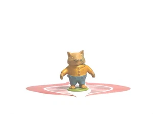 Richard Scarry Figurine Doughnut the Cat Missing Paint 1976 Playskool Puzzletown - Picture 1 of 2