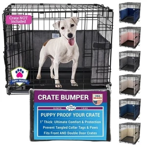 Pet Dreams Dog Crate Bumper - Comfy Liner & Dog Tail Protector for Inside Crate - Picture 1 of 13