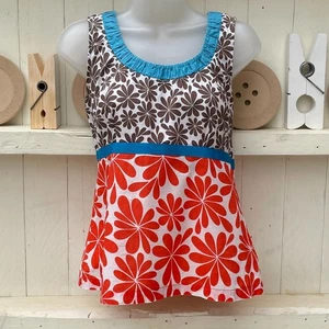 BODEN Retro 60’s Print Tunic Top Sleeveless Cotton Classic Boden Size 12 - Picture 1 of 11