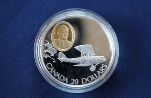 1992 Canada $20 de Havilland Gipsy Moth Aviation Commemorative Silver B0761 - Picture 1 of 8