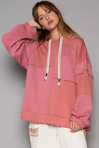 POL Exposed Seam Hooded Knit Top - Picture 1 of 6