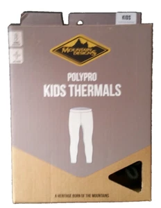 Kids Thermals: Mountain Designs Polypro Pant Black Size 8 New in Box - Picture 1 of 6