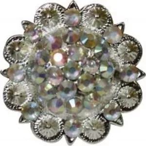 ¡Nuevo! CONCHO PLATEADO de 1 1/2" de ancho con DIAMANTES DE IMITACIÓN DE CRISTAL para repuesto tachuela de caballo - Imagen 1 de 1