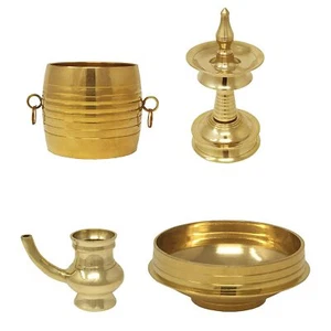 Fatto a mano ottone Kerala ottone piccola combinazione arredamento casa, regalo unico da collezione - Foto 1 di 5