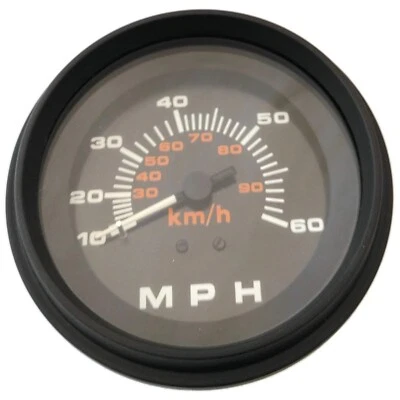 NEW OEM Mercury Marine Analog Speedometer Gauge MPH/KM 12V Black #79-827880A1 - image 1 of 2