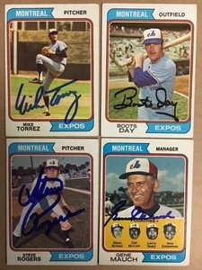 Mike Torrez Montreal Expos Signed Topps Card 1974 with COA - Bild 1 von 1