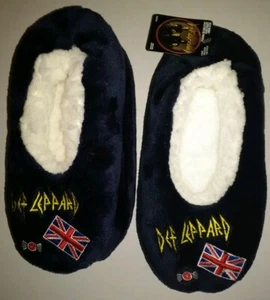 Def Leppard Slipper Slip On Socks S-M CALCITENES De Pantufla 5-7Fuzzy Babba CH-M - Picture 1 of 8