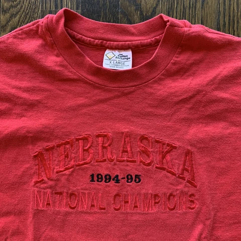 VTG 90s Nebraska Huskers National Champions Football USA Single Stitch XL Cover