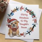 Handmade Personalised English Bulldog Dog Christmas Card