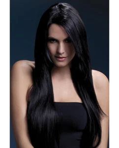 Sexy Smiffy The Fever Black Amber Long w/ Feathered Bangs Wig - Picture 1 of 1