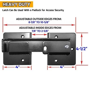 Heavy Duty Double Gate Flip Latch Lock Padlock Hole for Sliding/ Swing Open Door - Picture 1 of 8
