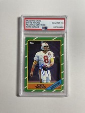 Steve Young HOF Signed 1986 Topps Football #374 RC Rookie PSA/DNA 10 AUTO