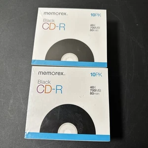MEMOREX BLACK CD-R 48X WRITE SPEED 700mb - FACTORY SEALED (2 - 10pks) - Picture 1 of 3