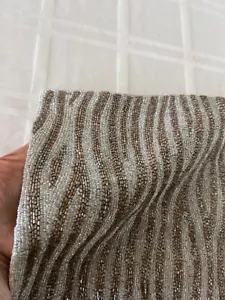 Unique Arts Silver/Brown Beaded 16” Pillow Cover Sham - Picture 1 of 6