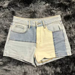 PacSun Color Block Mom Shorts Patchwork Size 26 - Picture 1 of 3