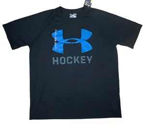 Under Armour Shirt Mens XL Blue HeatGear Short Sleeve Crew Neck Workout  - Picture 1 of 5