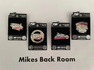Vintage SUPER BOWL XXXVI PATRIOTS v SAINTS LA SUPERDOME PSG PIN SET of 4 NEW - Picture 1 of 6