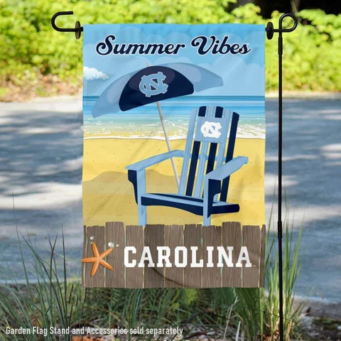 North Carolina Tar Heels Summer Season Vibes Garden Flag and Yard Banner Cover