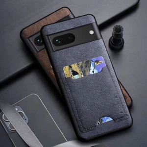 For Google Pixel 6 7 Pro 6a 7a Luxury Leather Card Slot Back Hybrid Cover Case - Picture 1 of 13