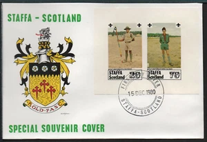 ✔️ UK United Kingdom STAFFA SCOTLAND FDC 1980. SCOUT UNIFORM - Picture 1 of 1