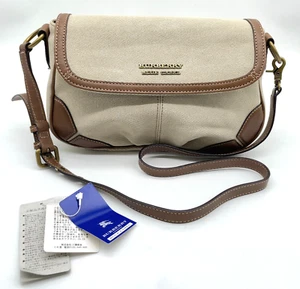 Auth Burberry Blue Label Canvas Leather Ivory Crossbody shoulder bag NS040834 - Picture 1 of 20