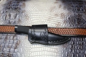 Funda de cuchillo de cuero hecha a mano personalizada que se adapta a un Buck Vanguard. O cuchillo cremallera - Imagen 1 de 6