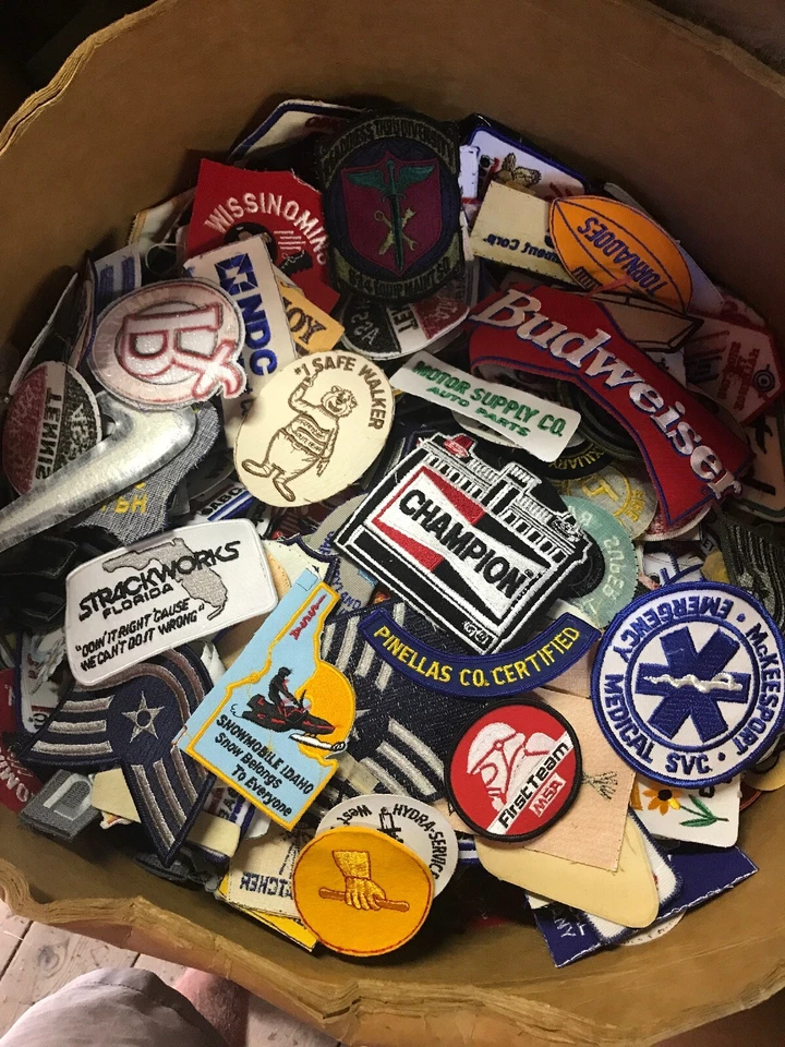 Lot 50 Vintage Sew Iron On Patches Random Mix Fashion Badges DIY Mixed Patch - Image 1 of 4