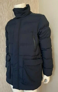 Hackett Abajo Y Pluma Chaqueta Guateada Azul Marino TALLA S Venta BNWT - Imagen 1 de 12