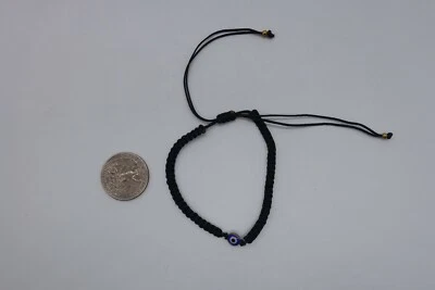 bracelet evil eye kabbalah black cord macrame - Image 1 of 4
