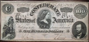 1864 $100 Confederate States Of America Currency T65 CR491 R.3 XF+ P72 - Picture 1 of 2
