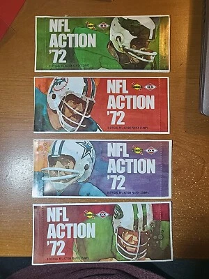 Sunoco 1972 NFL Action Players (4) paquetes sin abrir de 9 sellos cada uno Foto 1 de 2