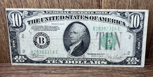 1934-C Ten Dollar Bill $10 Green Seal Federal Reserve Note - Old U.S. Currency - Picture 1 of 2
