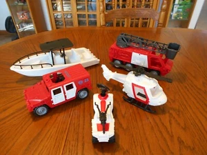 Children's 1:24 Plastic Fire Department Rescue Vehicles, Land, Air, Sea, Used - Picture 1 of 9