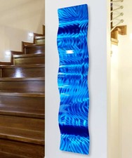 Metal Wall Art - Abstract ELECTRIC BLUE WAVE Indoor/Outdoor SCULPTURE Jon Allen