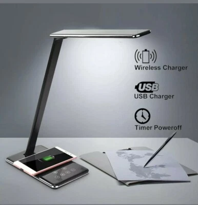 Qi Lámpara LED Mesa Escritorio Almohadilla Inalámbrica Teléfono Cargador Soporte Plegable Escritorio  Foto 1 de 4