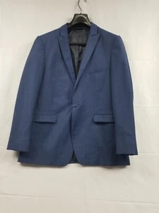 Seven / 26 Super 130's Merino Wool Slim Fi Blazer Suit Jacket Men Size 42R Blue - Picture 1 of 14