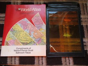 Pañuelo de baño Rand McNally World Atlas Compliments Waldorf/Family Scott 1977 - Imagen 1 de 7