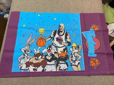 Space Jam Pillowcase Tune Squad Monstars Warner Bros Looney Tunes Movie VTG Cover