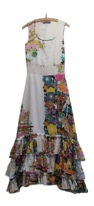 Roberto Cavalli Damen langes Kleid Blumen mehrfarbig Baumwolle Gr. S (38) - Bild 1 von 7