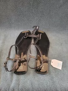 Time And Tru Jelly Thong Women's Flip Flop Shoes Size 8 Black Beach - Picture 1 of 4