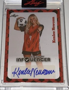 RARE 2023 KENLEE NEWCOM AUTO CARD /375 LEAF POP CENTURY INFLUENCER SOCCER WKU - Picture 1 of 4