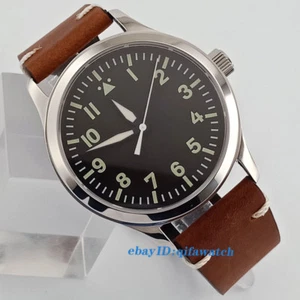 42mm Sapphire Glass Black Dial camel strap Automatic Men's Watch 2618 - Picture 1 of 8