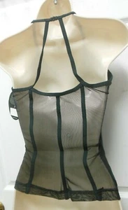 CAPEZIO CORSET CAMI TOP SHEER BACK BLACK ADULT SZS logo front Medium - Picture 1 of 4