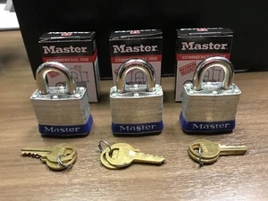 Lot of 3 Master Lock Maximum Security Commercial Padlock #3 KA....NOS - Picture 1 of 5