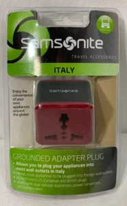 Samsonite 49558-1073 Grounded Adapter Plug - ITALY New Sealed - Picture 1 of 2