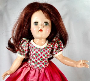 Ideal Toni Doll P-90 Brunette Wig Blue Sleep Eyes 14in 1950s Nice Condition - Picture 1 of 13