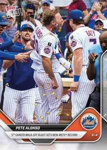 2025 TOPPS NOW #713 PETE ALONSO - 5TH CAREER WALK-OFF BLAST SETS METS RECORD - Picture 1 of 2
